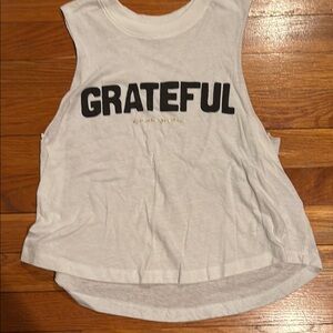 White Sleeveless 'Grateful' Top